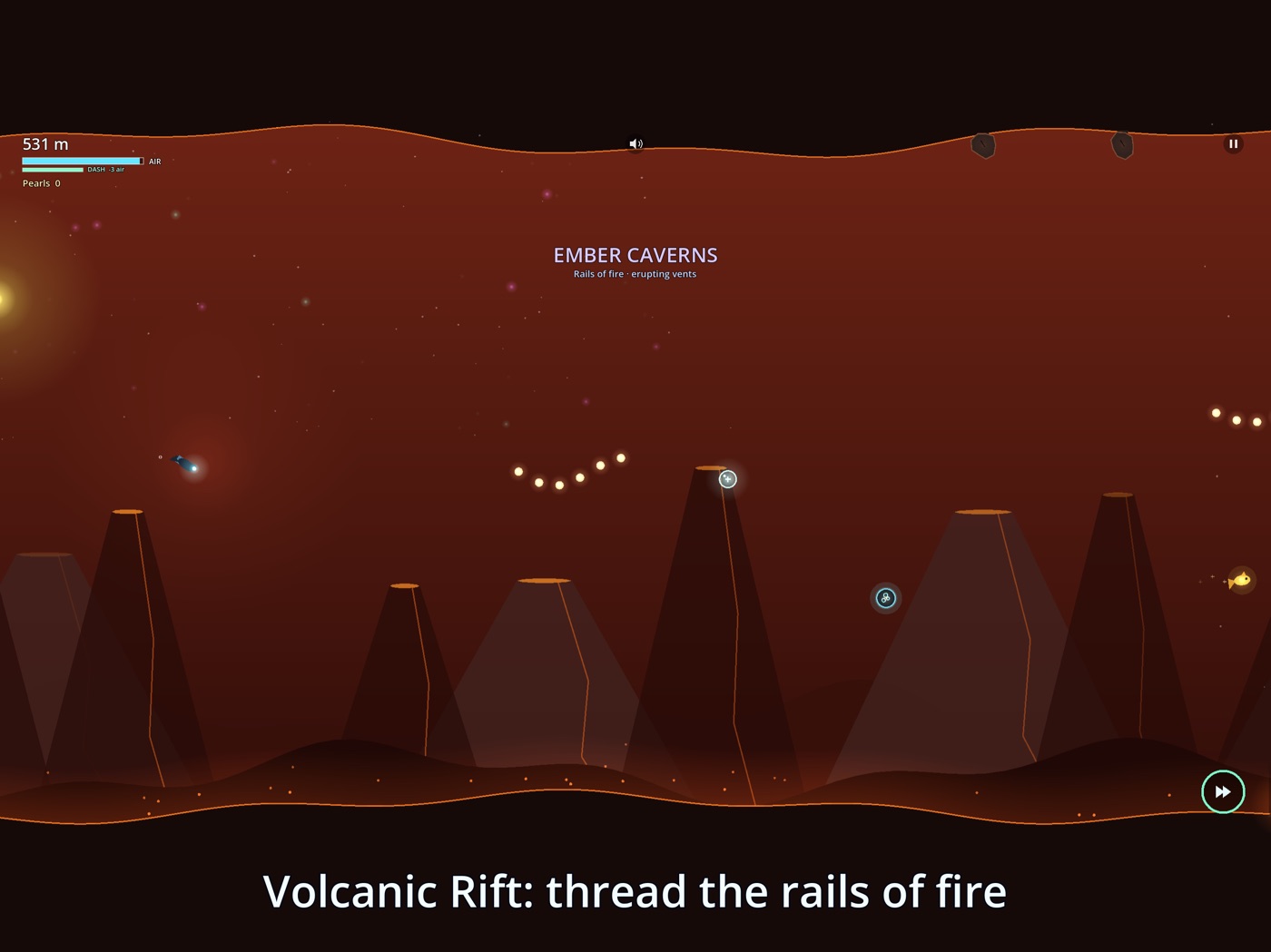 A dive in the Volcanic Rift on an iPad.