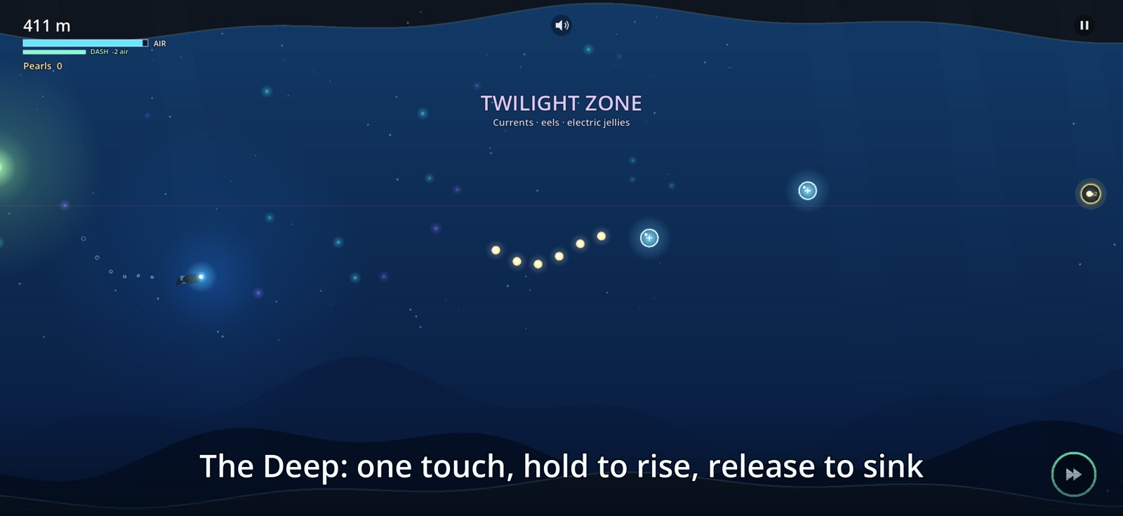The Deep: one touch to rise, release to sink, in the Twilight Zone.